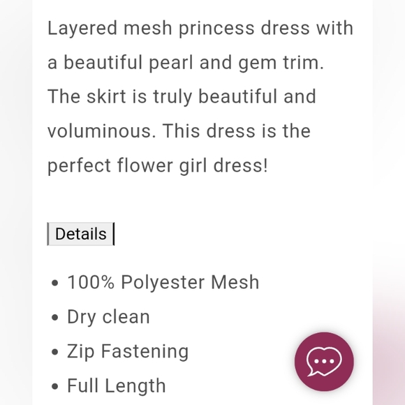 Layered mesh princess dress with a beautiful pearl and gem trim. Size 8 - Picture 12 of 14